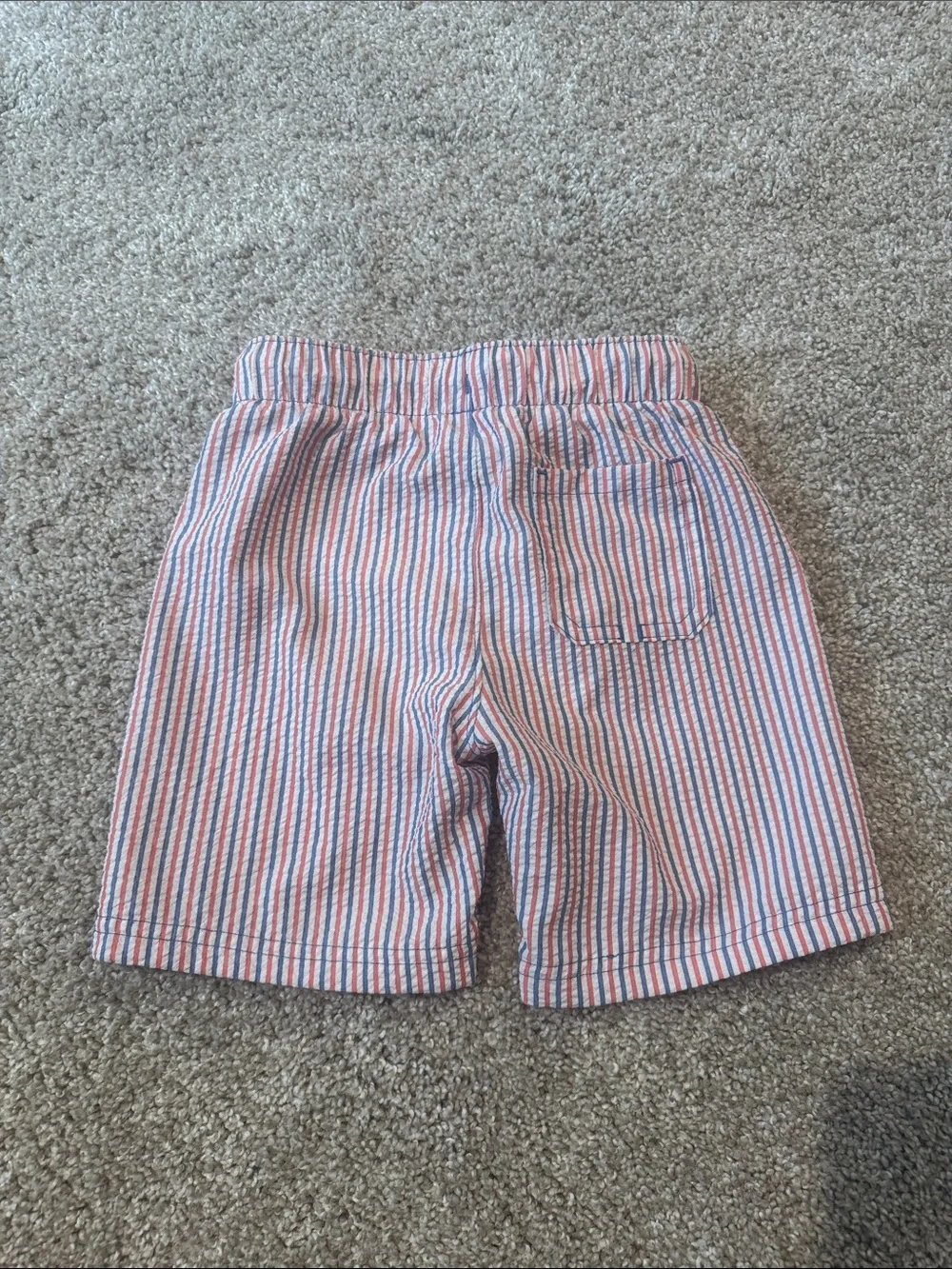 Old Navy Red and Blue Striped Drawstring Shorts